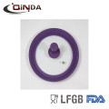 LFGB approved colorful silicone glass lid with knob